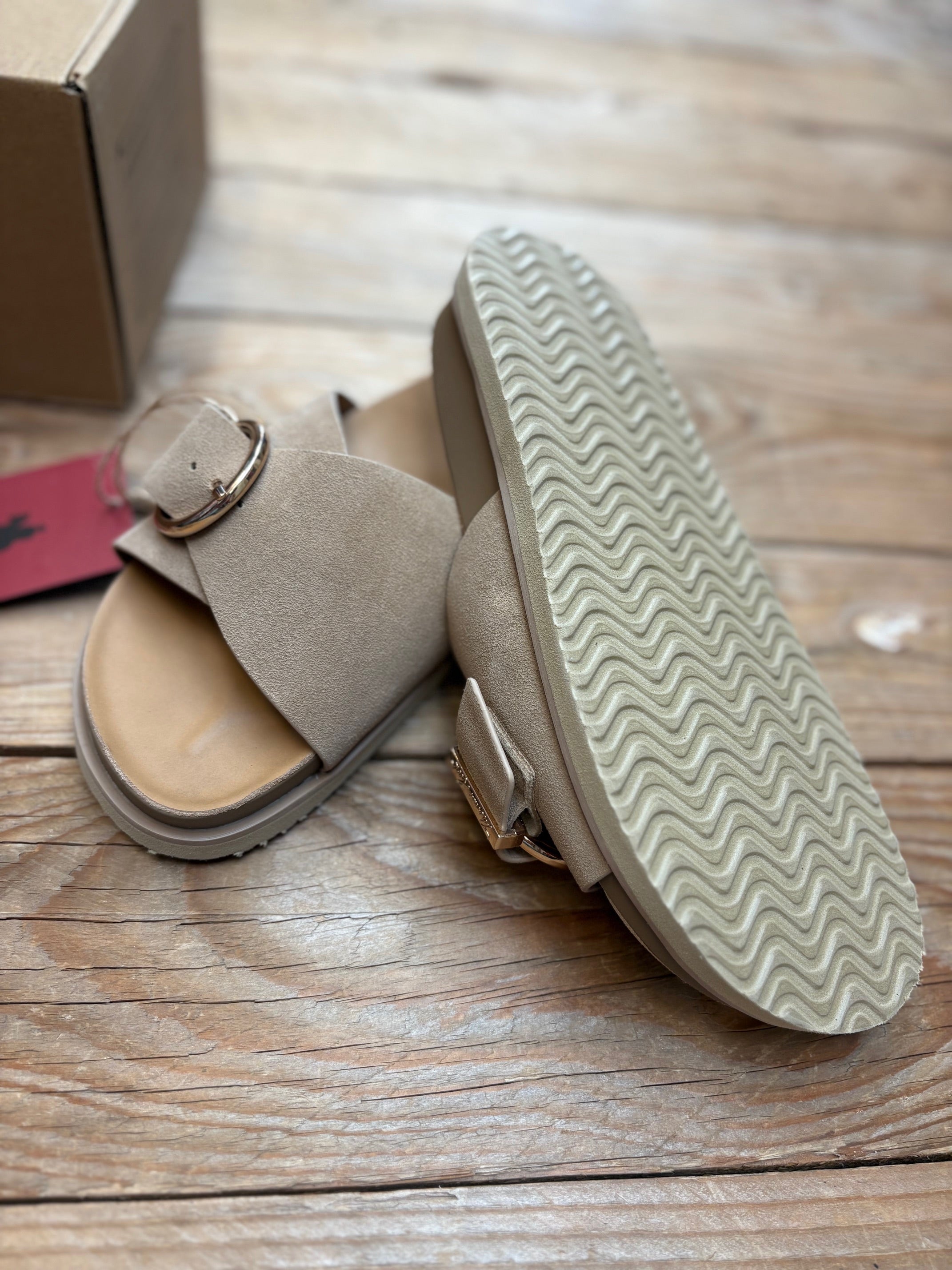 Womens Thomas Cook Bronte Buckle Sandal - Taupe