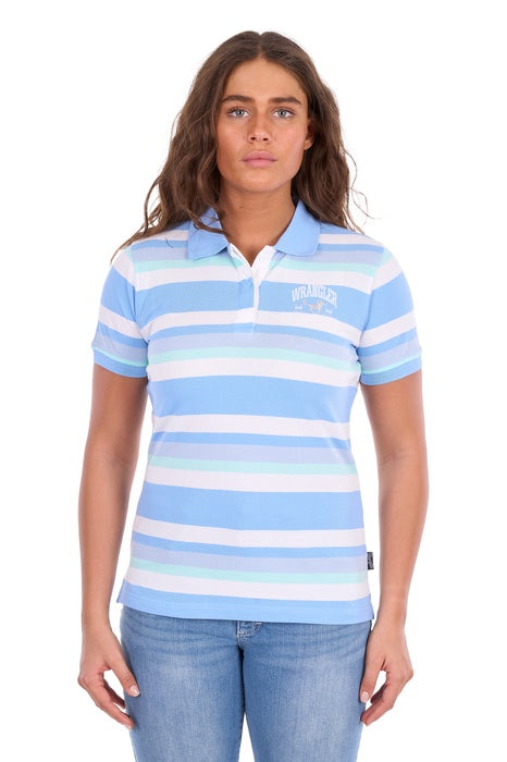 Womens Wrangler Sloan Short Sleeve Polo - Blue / Mint