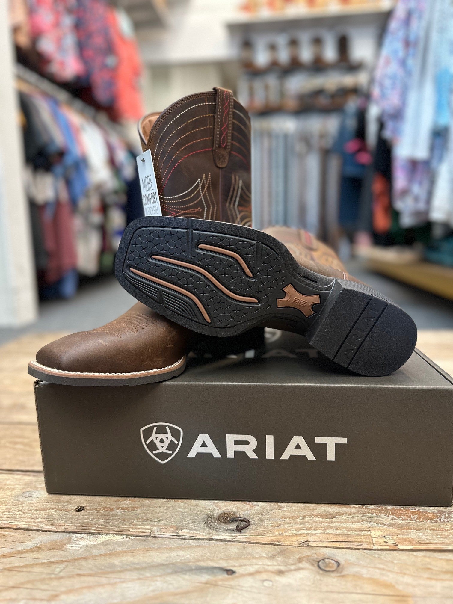 Mens Ariat Sport Wide Square Toe - Distressed Brown (6539487576141)