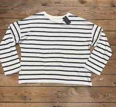 Womens Levi Strauss Julie Slub Long Sleeve Tee Tshirt - Stripe Navy