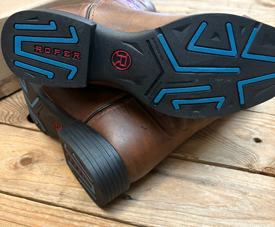 Womens Roper Sundance Brown Leather Western Boot
