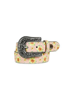 Kids Pure Western Sunny Belt - Pink Sunflower (7328006176845)