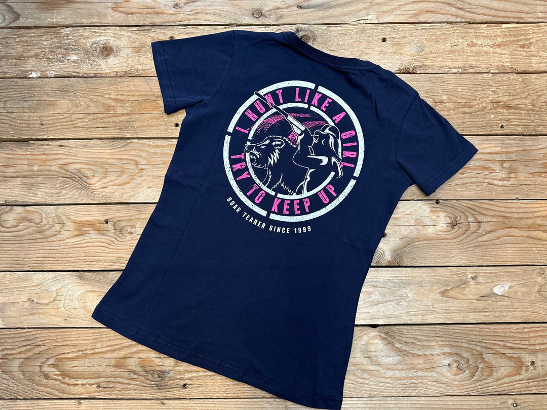 Womens Boar Tearer Sutton Tee Tshirt - Navy (7351231283277)