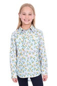 Kids Girls Hard Slog Suzie 1/2 Button Long Sleeve Workshirt - Light Blue