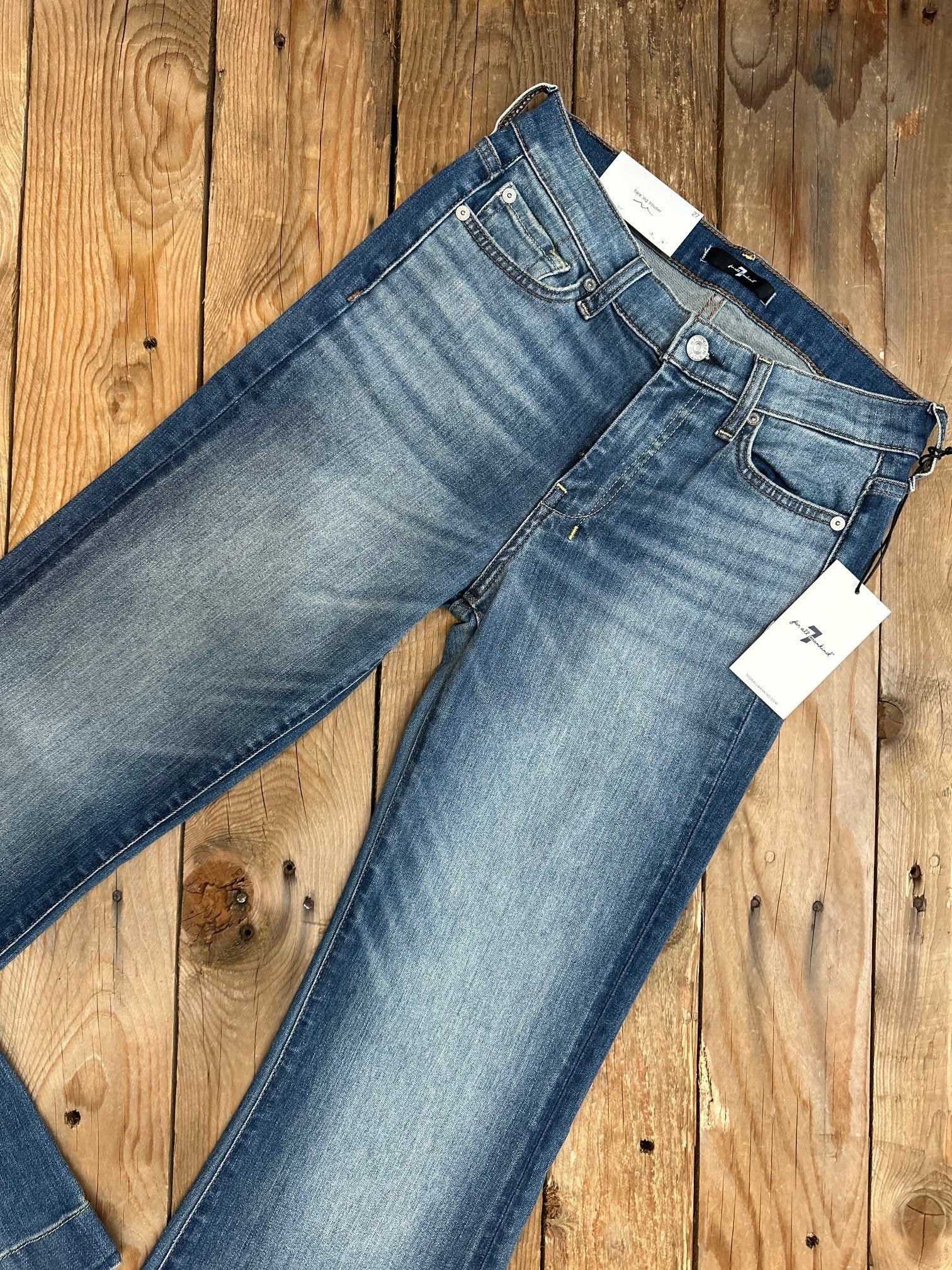 Womens 7 For all Mankind Dojo Tailorless Jean - Distressed Authentic Light (7529359933517)