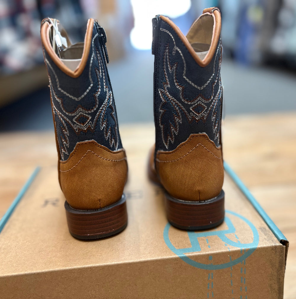 Toddler Roper Heritage Western Boot - Tan / Navy