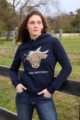 Womens Pure Western Tania Pullover Hoodie Jumper - Navy