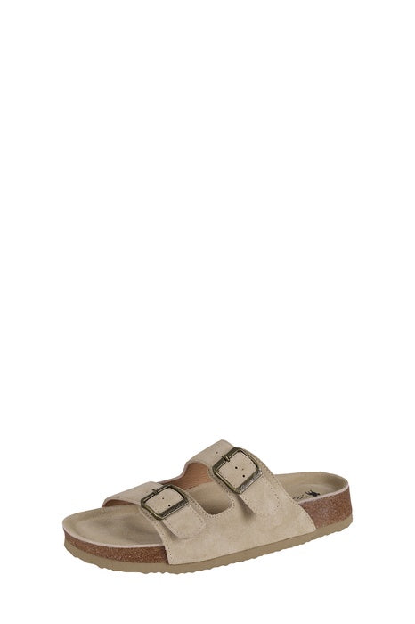 Womens Thomas Cook Trinity Suede Buckle Sandal - Taupe