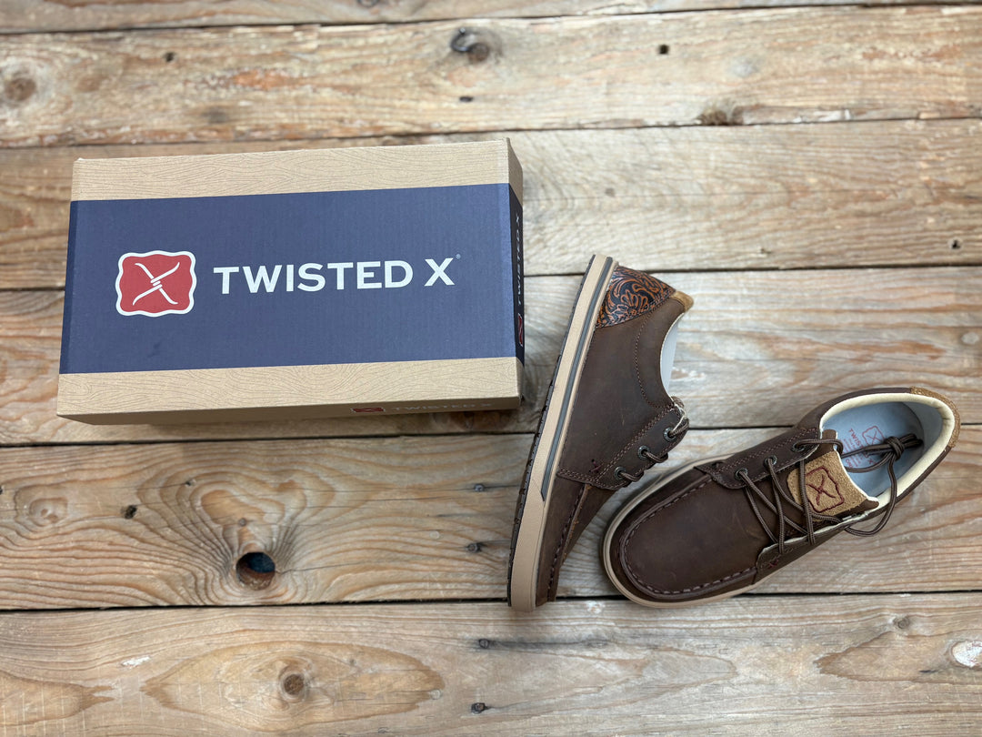 Womens Twisted X Leather Loper Lace up Moc / Shoe - Pecan
