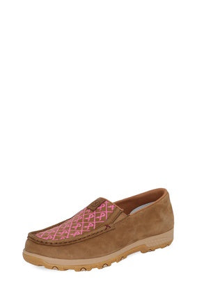 Womens Twisted X Pink Cell Stretch Slip on Moc - Brown / Pink (7495251001421)