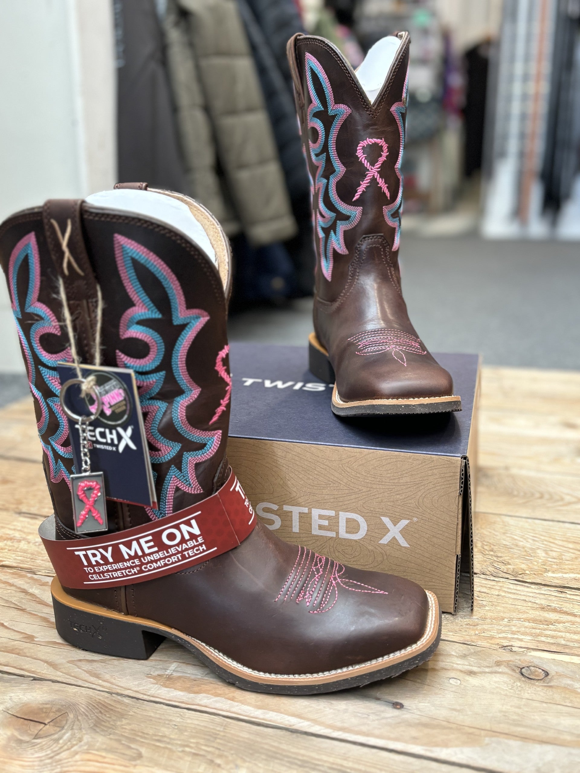 Womens Twisted X 11" Tech X2 Boot - Choc / Pink Blue (7229070147661)