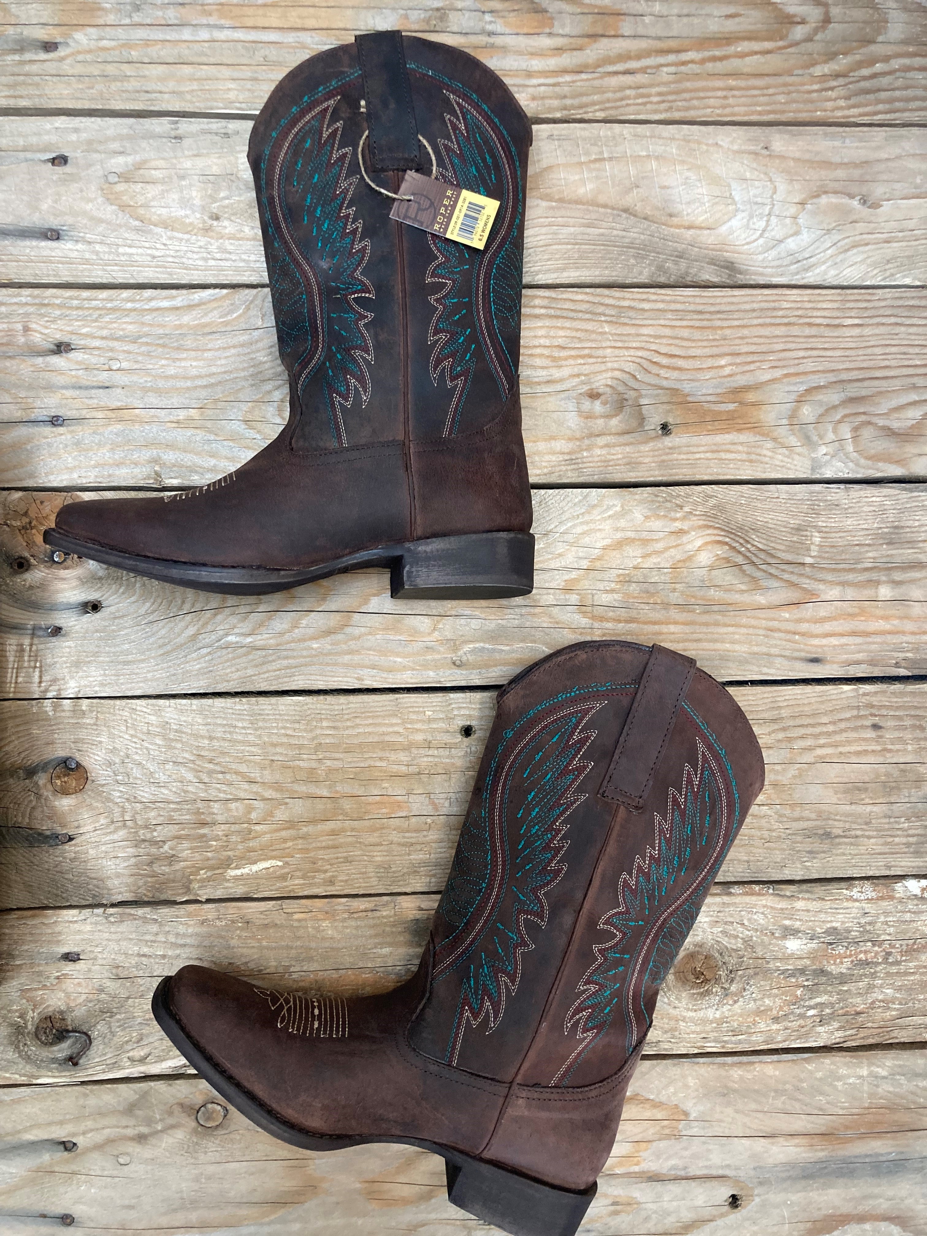 Womens Roper Tilt High Top Boot - Brown Leather (6910795579469)
