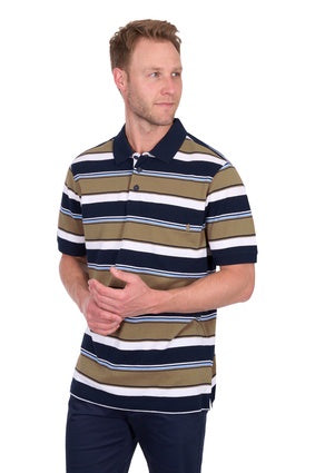 Men’s Thomas Cook Tim 1-Pocket Short Sleeve Polo - Navy / Tan