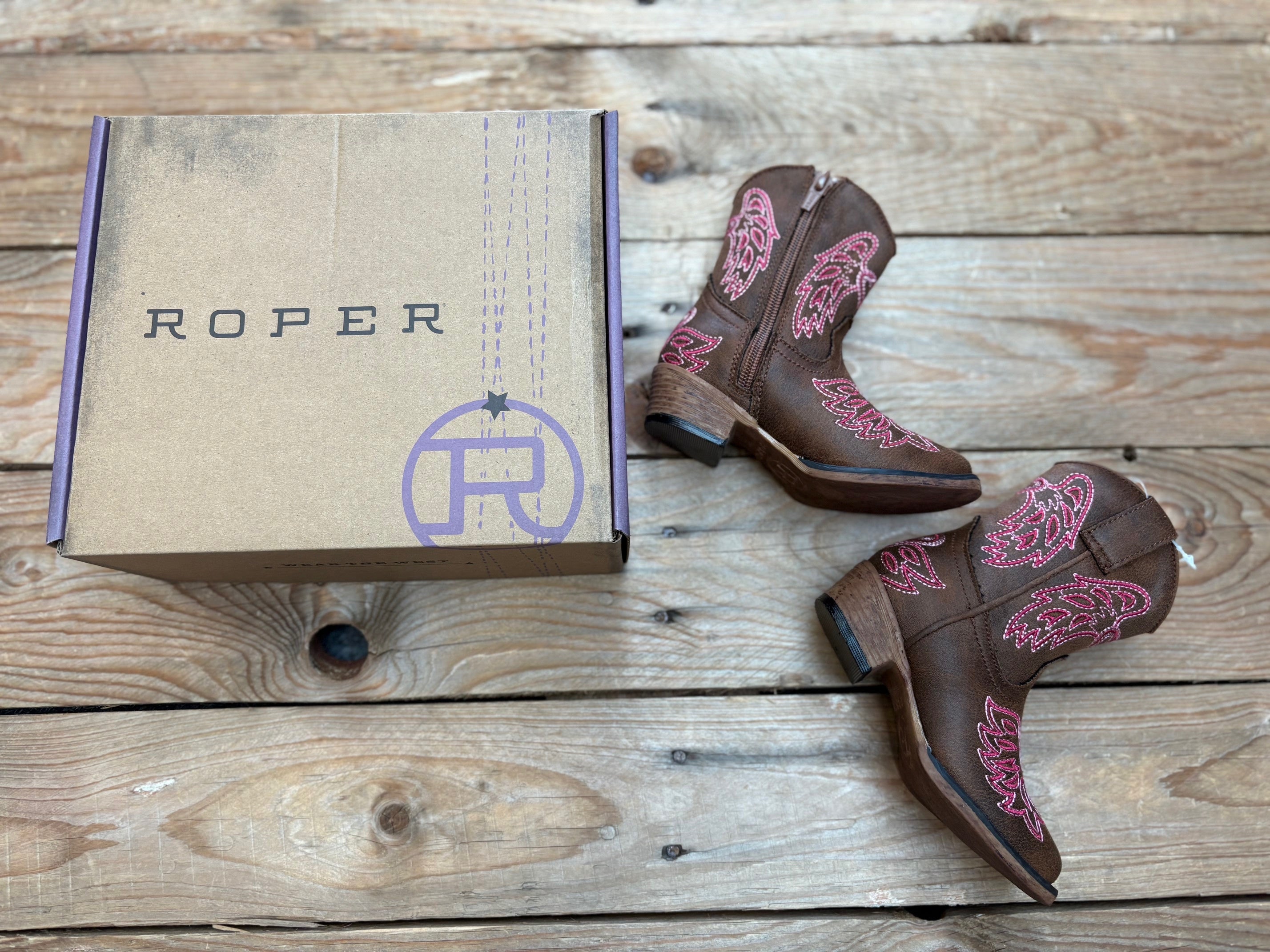 Riley Wilson Roper Toddler Roper Riley Wings Boot - Tan – Debs Country Outfitters