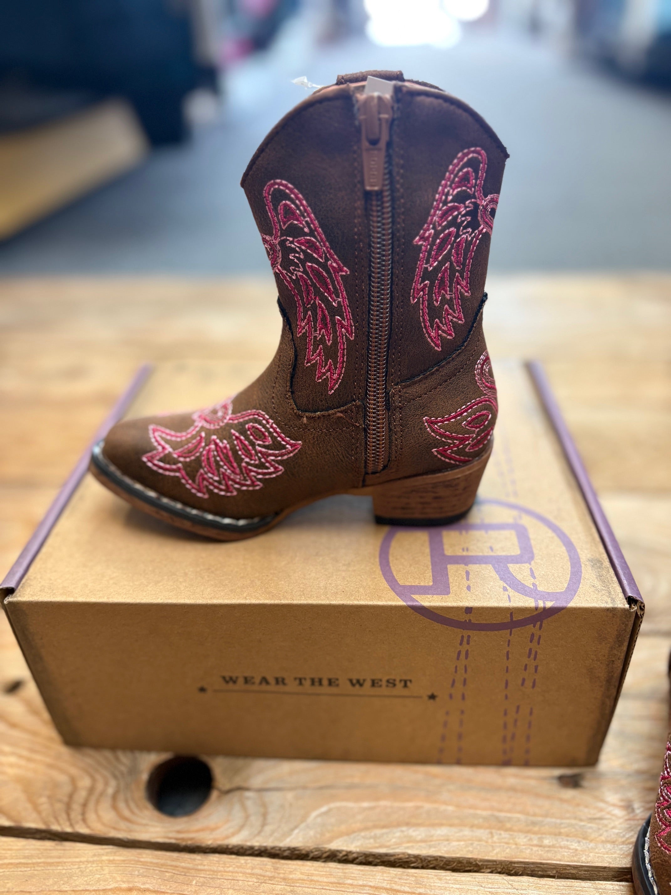 Toddler Roper Riley Wings Boot - Tan