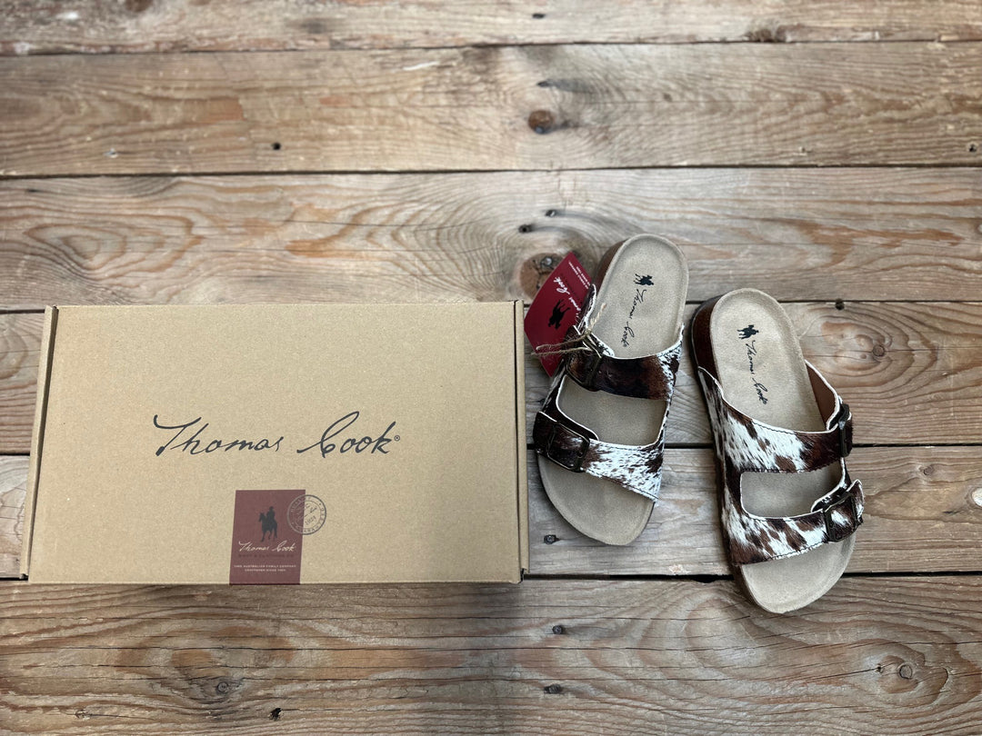 Womens Trinity Buckle Sandal - Cow Pattern