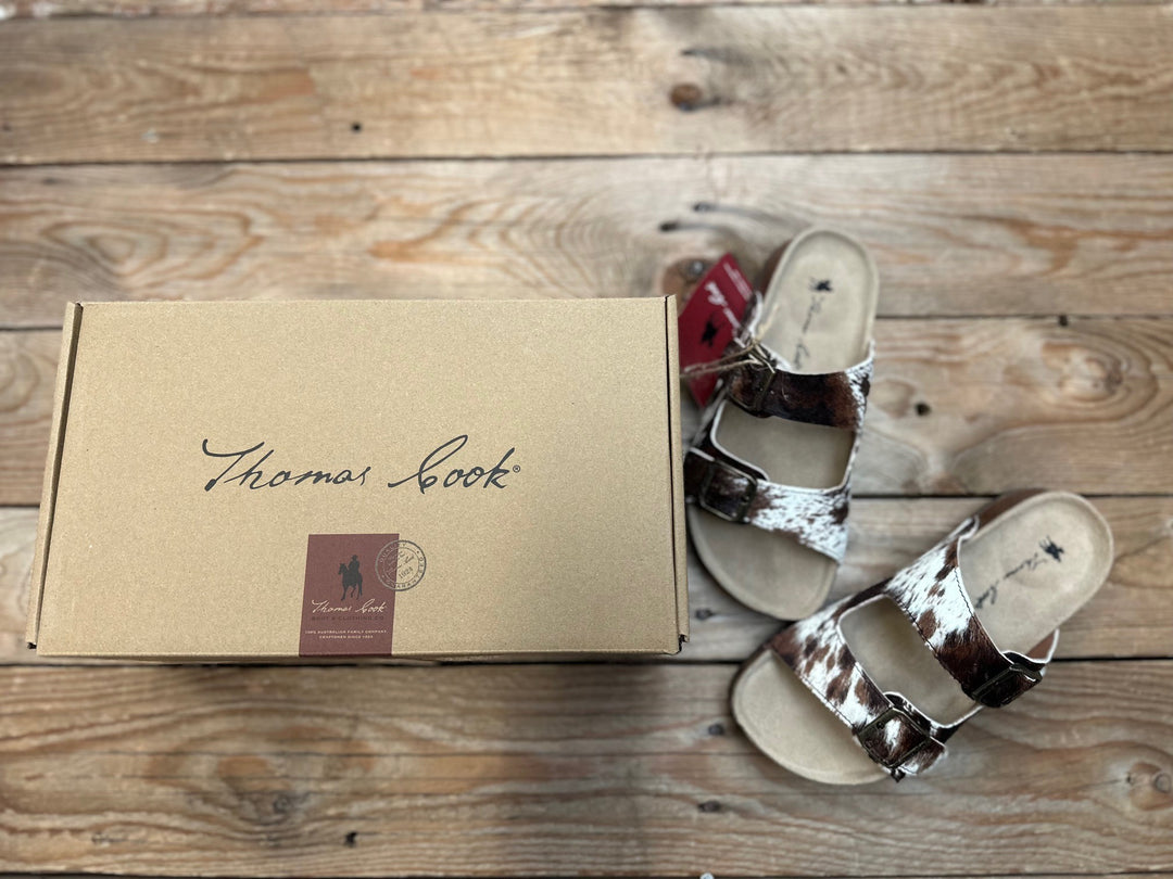 Womens Trinity Buckle Sandal - Cow Pattern