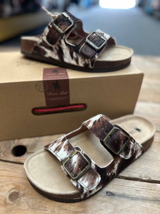 Womens Trinity Buckle Sandal - Cow Pattern