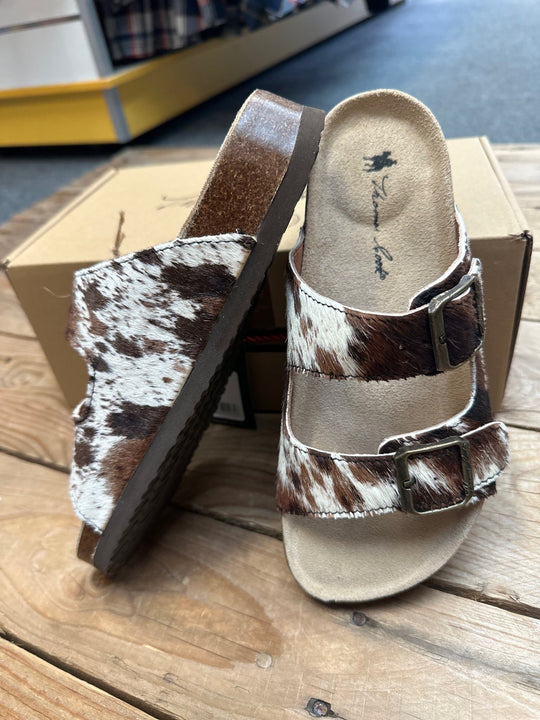 Womens Trinity Buckle Sandal - Cow Pattern
