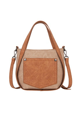 Womens Wrangler Two Tone Fringe Bag - Camel or Navy