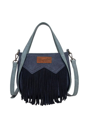 Womens Wrangler Two Tone Fringe Bag - Camel or Navy