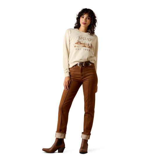 Womens Ariat Essential Crew Sweatshirt Jumper - Summer Sand