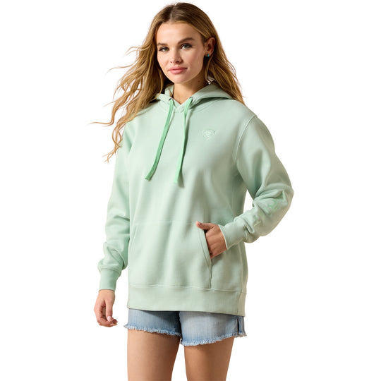 Womens Ariat Logo 2.0 Hoodie Jumper - Silt Green