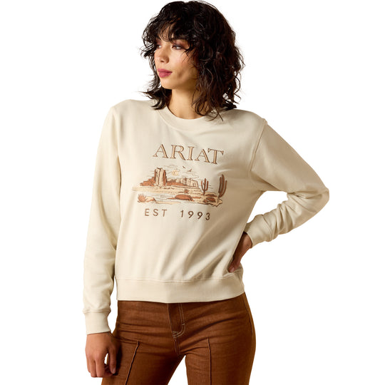 Womens Ariat Essential Crew Sweatshirt Jumper - Summer Sand