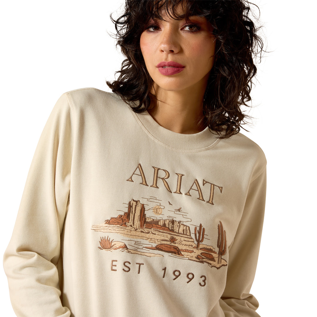 Womens Ariat Essential Crew Sweatshirt Jumper - Summer Sand