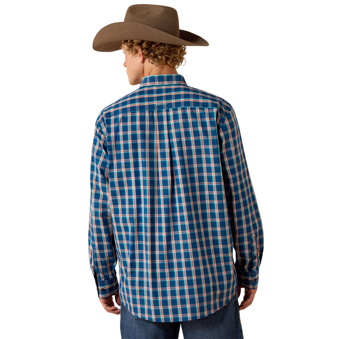 Mens Ariat Pro Series Jackson Classic Fit Long Sleeve Shirt - Poseidon Plaid