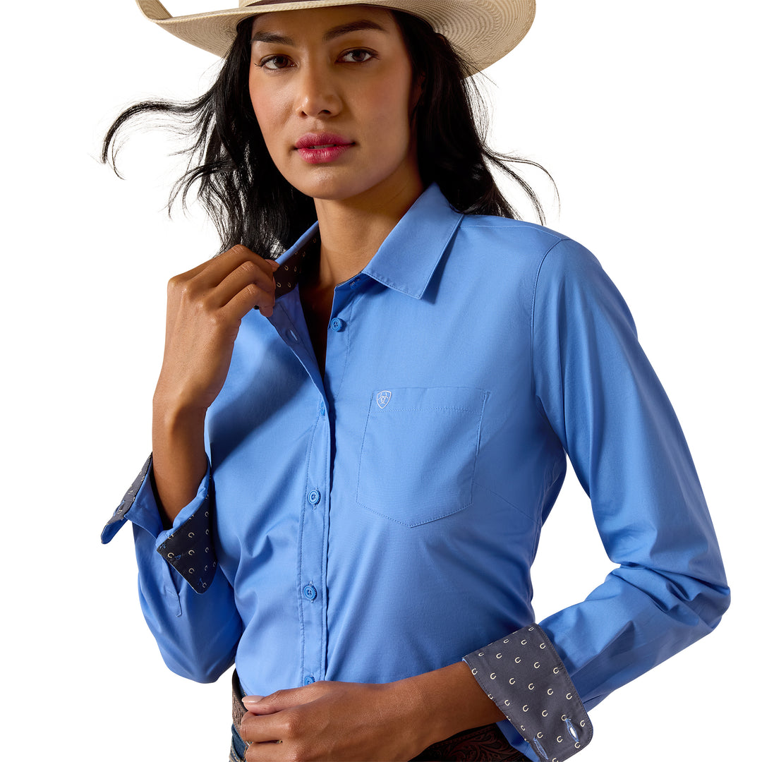 Womens Ariat Kirby Long Sleeve Shirt - Ultramarine