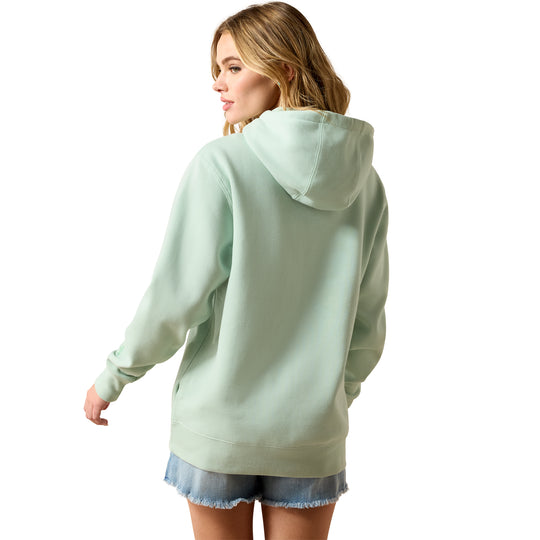 Womens Ariat Logo 2.0 Hoodie Jumper - Silt Green