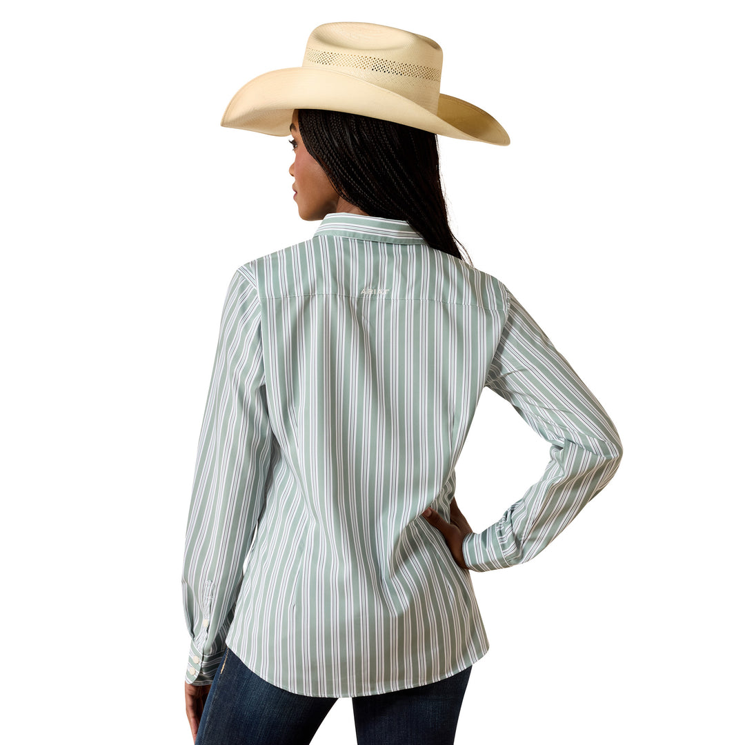 Womens Ariat Kirby Long Sleeve Shirt - Green Bay Stripe