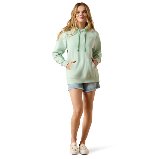 Womens Ariat Logo 2.0 Hoodie Jumper - Silt Green