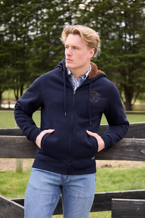 Mens Pure Western Walker Zip Up Hoodie - Navy