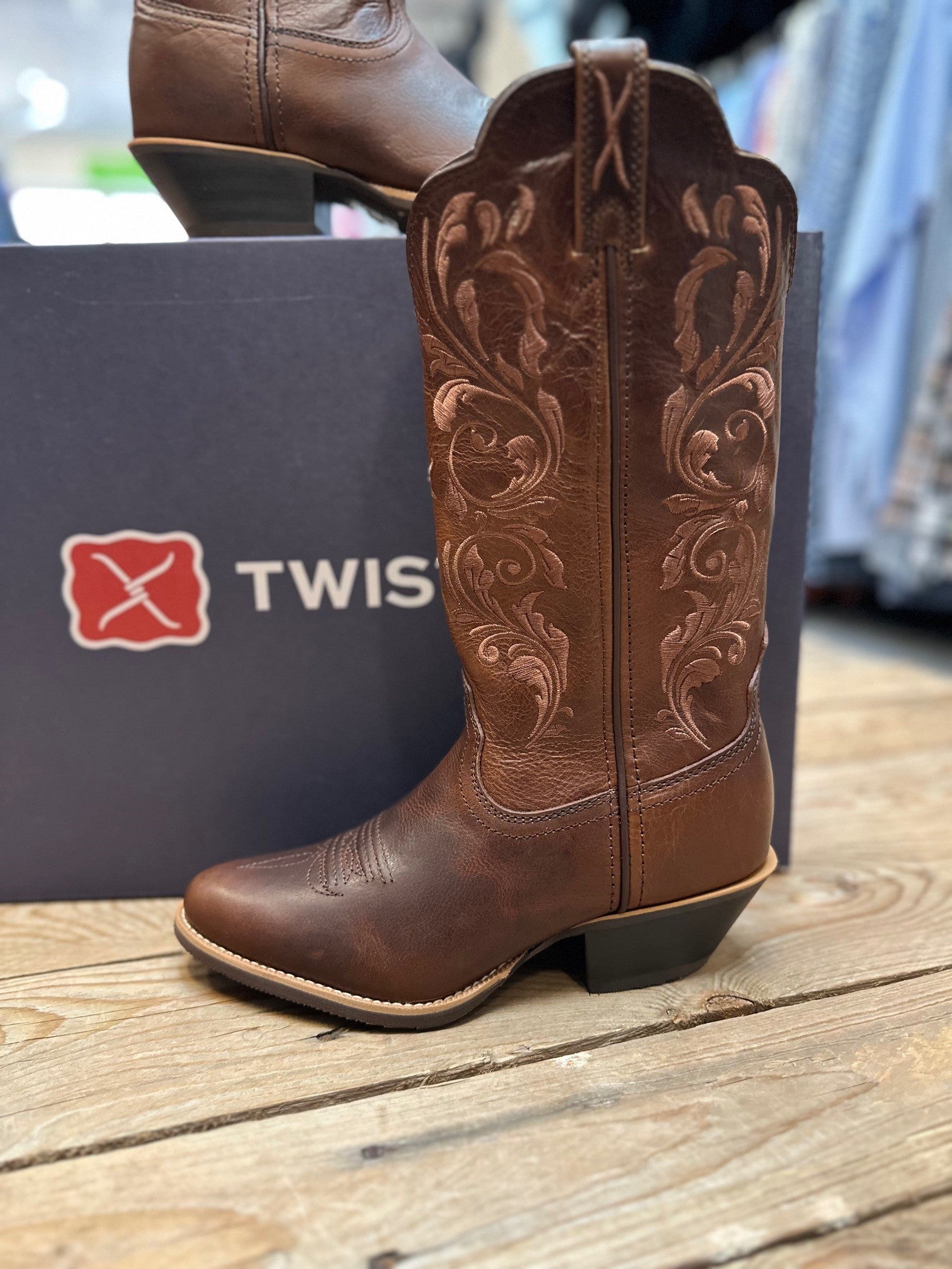 Womens Twisted X 12" Western Boot - Chocolate / Choc (7495251099725)