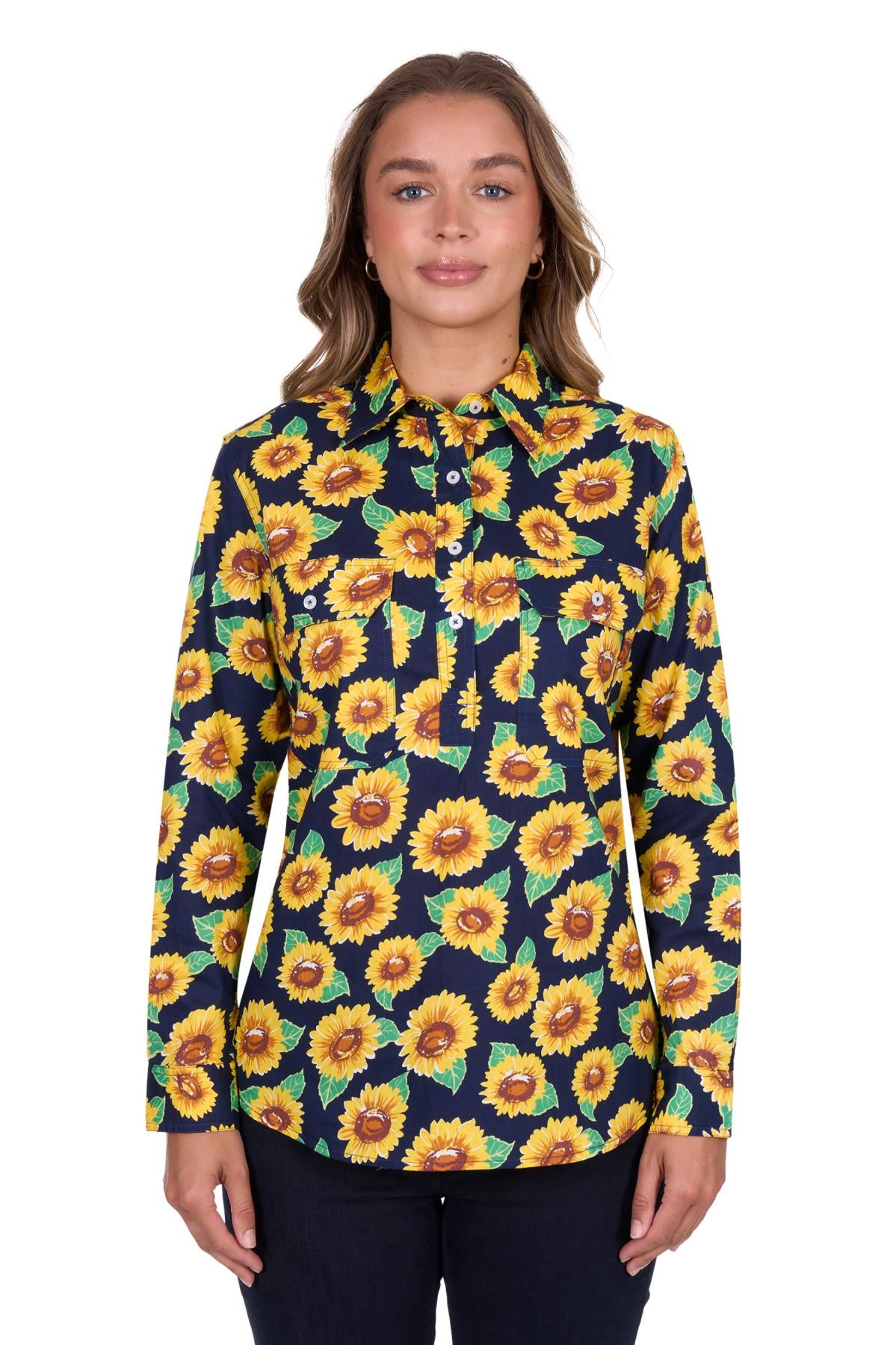Women's Hard Slog Ally Half Placket Long Sleeve Shirt - Multi (7584051560525)