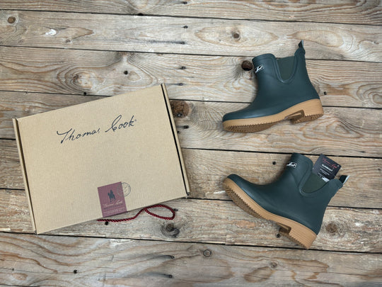 Womens Thomas Cook Wynyard Furlined Gumboot - Dark Khaki (7132051144781)