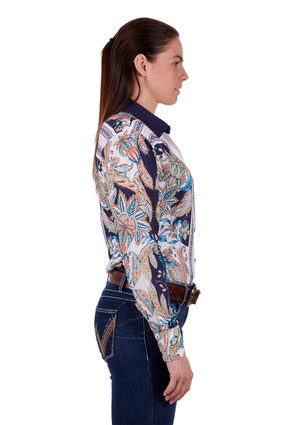 Womens Wrangler Randa LS Shirt - Navy / Multi (6894478327885)