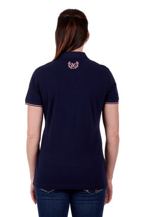 Womens Wrangler Carlyn Polo Shirt - Navy (6894491336781)
