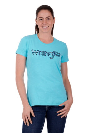 Womens Wrangler Addison SS Tee Tshirt - Aqua (6894478426189)