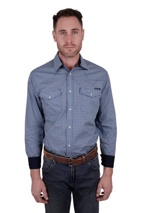 Mens Wrangler Dino LS Shirt - Navy / Royal (7021474185293)