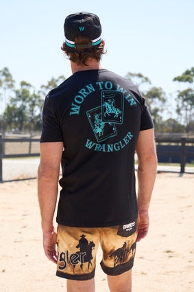 Mens Wrangler Ricky Short Sleeve Tee Tshirt - Black