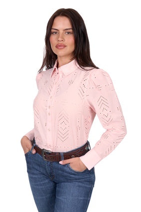 Womens Wrangler Lilly Long Sleeve Shirt - Pink (7553497890893)