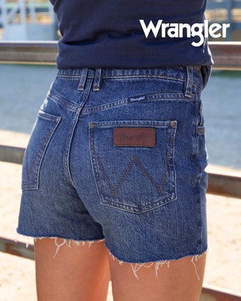 Womens Wrangler  Samantha  High Rise Short - Vintage Indigo (7553559986253)