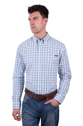 Mens Wrangler Owen LS Shirt - Blue/White (7443607519309)