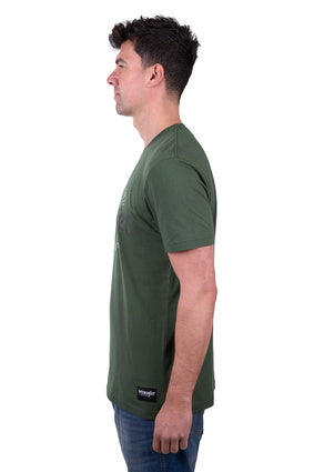 Mens Wrangler Cole Tee Tshirt - Cypress Green (7443607912525)