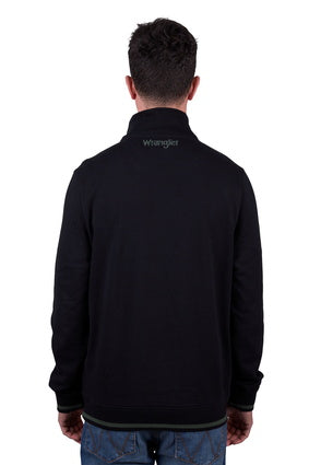 Mens Wrangler Alex 1/4 Zip Pullover - Black (7443607978061)