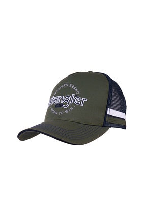 Wrangler Cole High Profile Trucker Cap - Cypress Green (7443607879757)