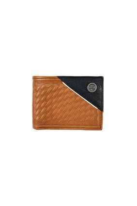 Mens Wrangler Sawyer Bifold Wallet - Tan / Black